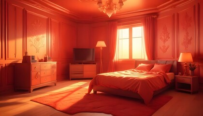 Photo interior modern design room 3d illustration;
