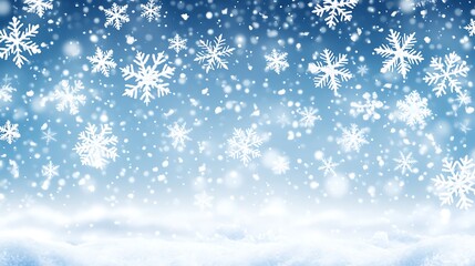 Winter Wonderland: A Beautiful Snowy Background with Falling Snowflakes