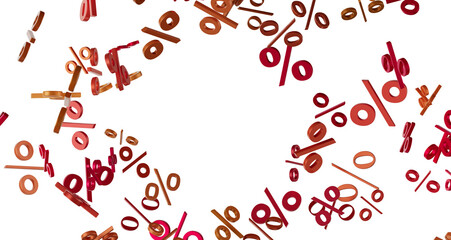 3d Sales icons floating in the air 3D rendering transparent PNG