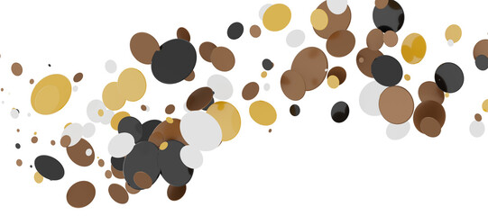 Multicolored paper confetti on transparent background. Realistic confetti flying. Colorful scattered items to holiday decorations.
