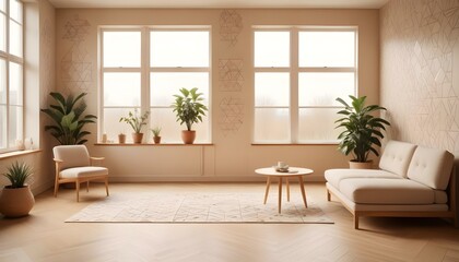 Photo interior modern design room 3d illustration;
