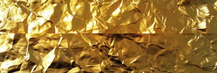 Abstract background of wrinkled gold foil.