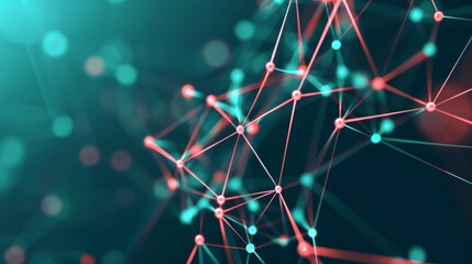 Abstract network with glowing nodes and lines.