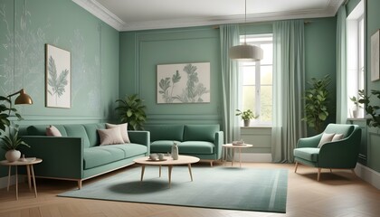 Photo interior modern design room 3d illustration;