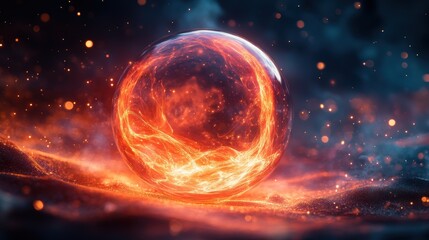 Obraz premium A radiant orb , smooth gradient, with soft golden light, creating a warm, inviting atmosphere