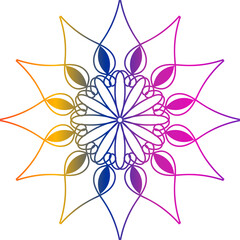 Mandala Pattern Designs, gradient color mandala, abstract mandala, Mandala Line Illustration