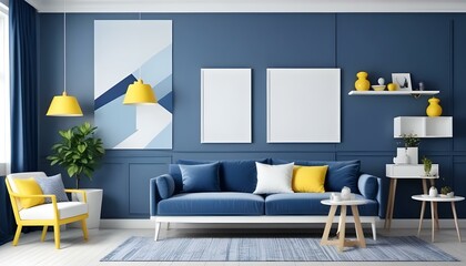 Photo interior modern design room 3d illustration;
