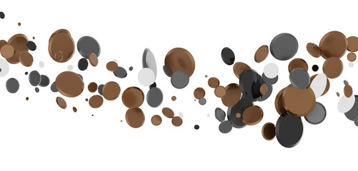 Multicolor confetti abstract background with a lot of falling pieces, isolated on a white background.