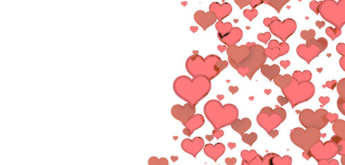 realistic isolated heart confetti on the transparent background for decoration and covering.