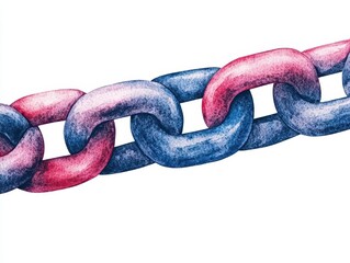 Blockchain technology, secure digital transaction concept, futuristic finance, Watercolor style