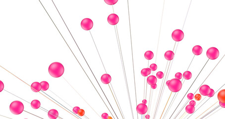 Abstract polygonal space with connecting dots and lines. Dark background. Connection structure. 3d Widescreen