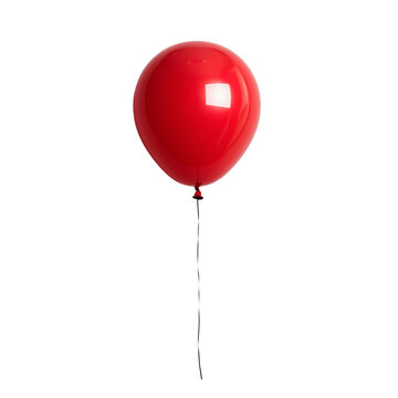 A vibrant red balloon floats gracefully, adding cheerful touch to any celebration. 