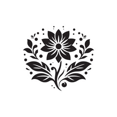 flower silhouette Vector with white solid background
