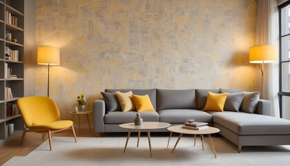 Photo interior modern design room 3d illustration;