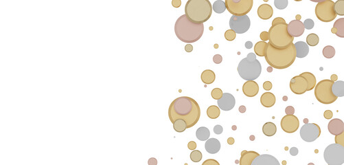 Glittering Spectacle: Captivating 3D Illustration of Glittery gold Confetti