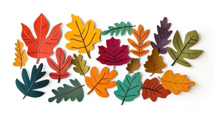 This Autumn leaves cutout includes red, foliage on a natural background