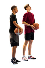 Png Teenage boys holding basketball sticker isolated image, transparent background