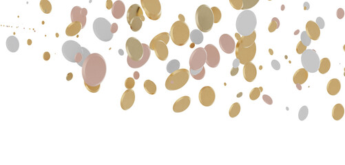 Gilded Celebration: Magnificent 3D Illustration of a Grand gold Confetti Event