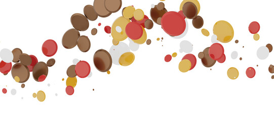 Multicolor confetti abstract background with a lot of falling pieces, isolated on a white background.