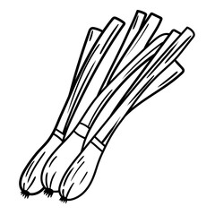 green onions illustration for card website, application, printing, document, poster design, etc.
