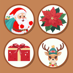 Christmas Set with Stickers - Baby Gift Template, Stickers, Labels