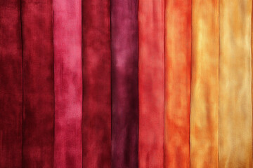 Fototapeta premium Vertical gradient stripes in warm hues, blending from deep red to orange, with a soft velvet texture for a luxurious, rich feel.