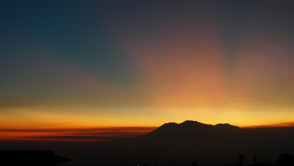 sunset behind the mountains