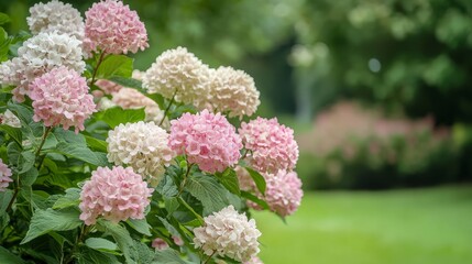 Fototapeta premium Hydrangea Bush in a Garden