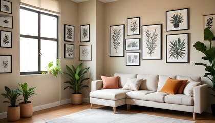 Fototapeta premium Photo interior modern design room 3d illustration;