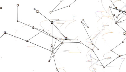 Digital cyberspace with particles and Digital data network connections concept.