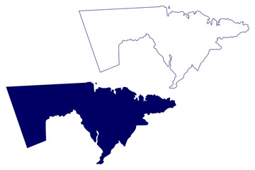Westmorland County (Canada, New Brunswick Province, North America) map vector illustration, scribble sketch Westmorland map