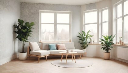 Photo interior modern design room 3d illustration;