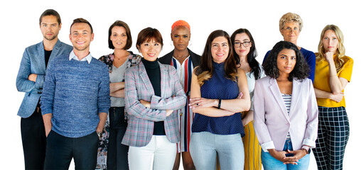 Png diverse professional business team, transparent background