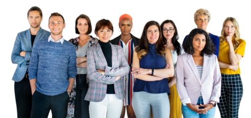 Png diverse professional business team, transparent background