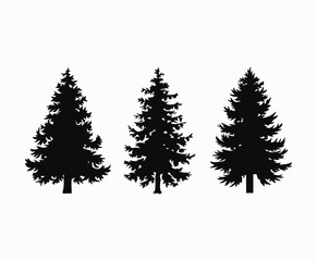Fototapeta premium Pine trees silhouette EPS vector file illustration template