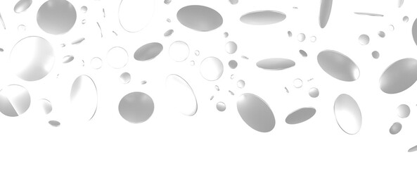 silver  Celebration: Captivating 3D Illustration of Shimmering silver Confetti
