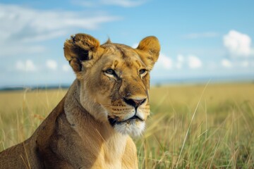 Obraz premium Lioness in the African Savanna