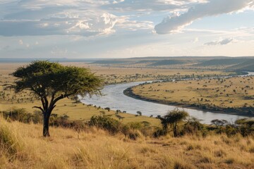 Fototapeta premium Serengeti River Landscape