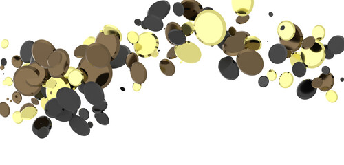 Glittering Spectacle: Captivating 3D Illustration of Glittery gold Confetti