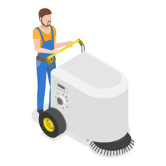 3D Isometric Flat Vector Illustration of Cleaning Service , Professional Hygiene Service. Item 2