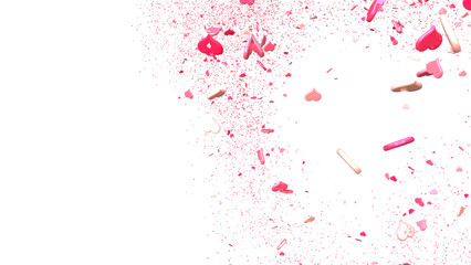 3d hearts in transparent PNG