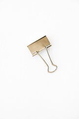 Binder clip, paper clips or paper clamp isolated on a white background.