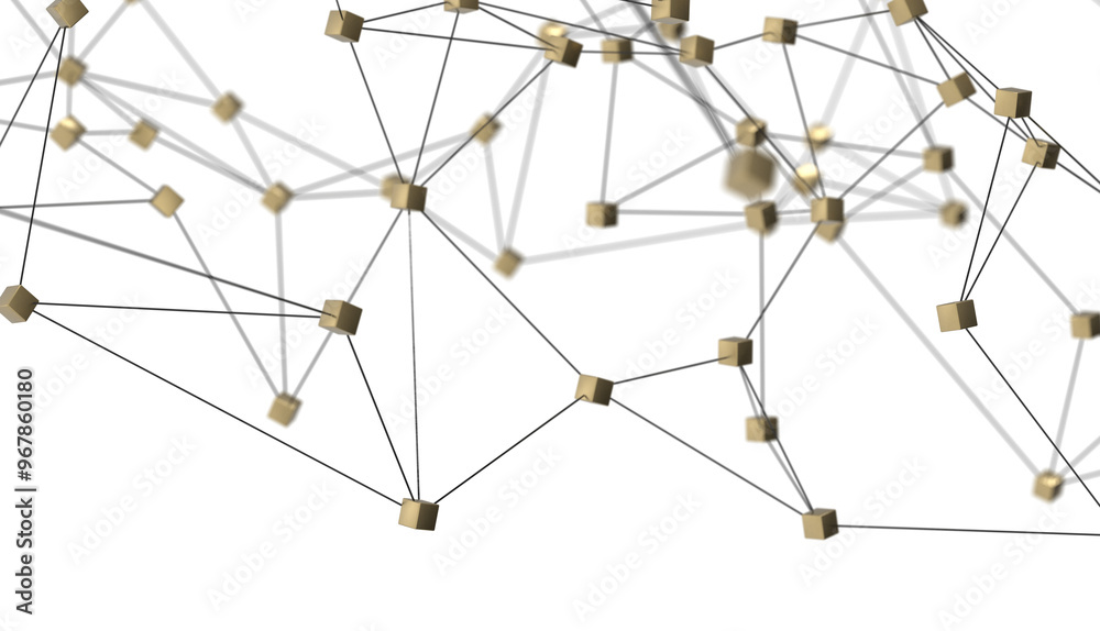 Poster abstract 3d render, network concept, background