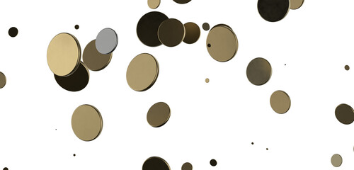 Gilded Celebration: Magnificent 3D Illustration of a Grand gold Confetti Event