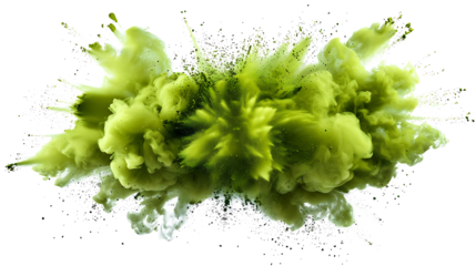 green color explosion isolated on white 