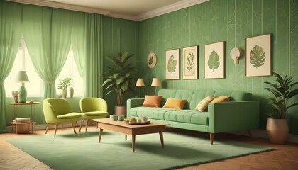 Photo interior modern design room 3d illustration;