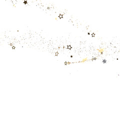 Stars - Holiday golden decoration, glitter frame isolated -