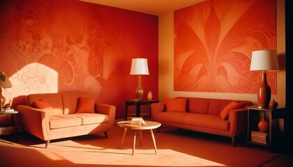 Photo interior modern design room 3d illustration;