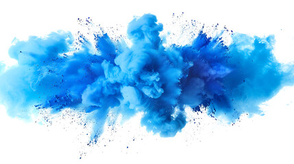 blue color explosion isolated on white