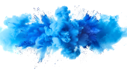 blue color explosion isolated on white